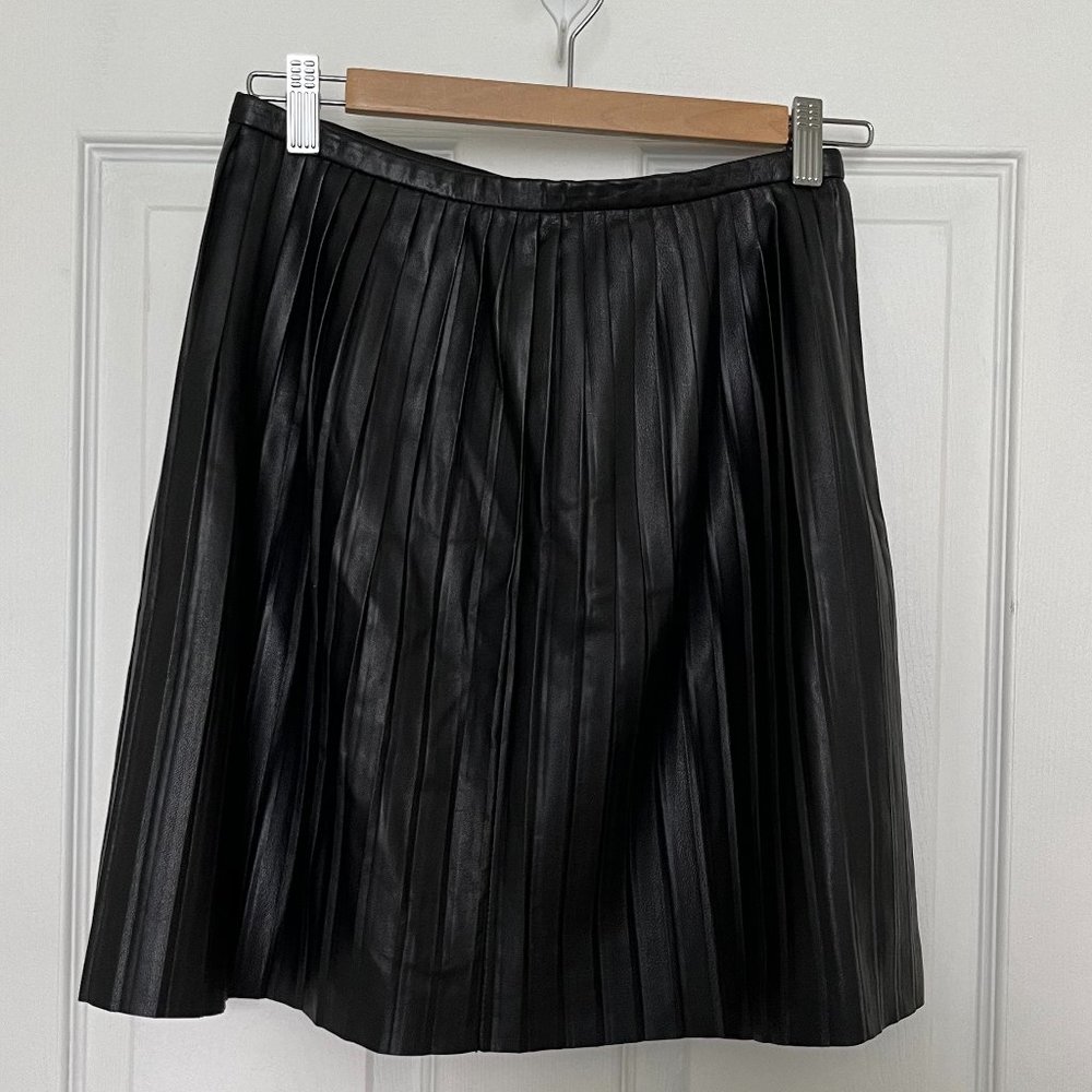 Madewell Pleated Leather Mini Skirt